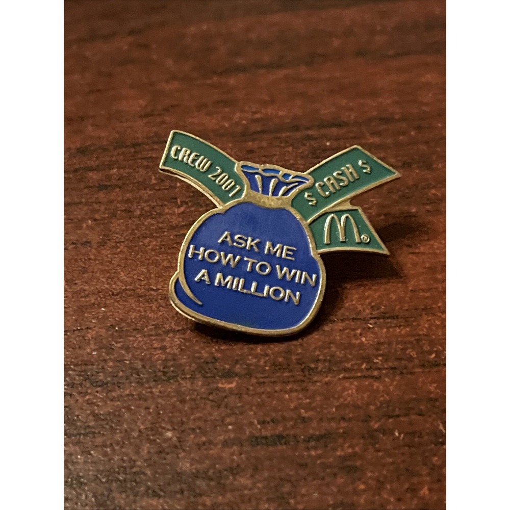 McDonald's Crew 2001 Ask Me How‎ To Win A Million Employee Lapel Hat Pin